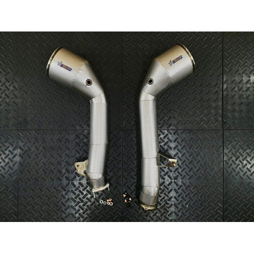 C8 S6/S7 Catted Heat Shielded Downpipes 