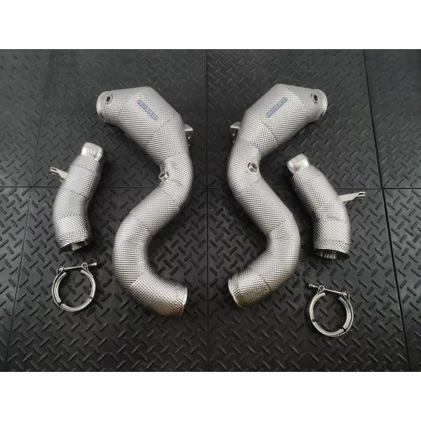 S560 W222 Catted Heat Shielded Downpipes