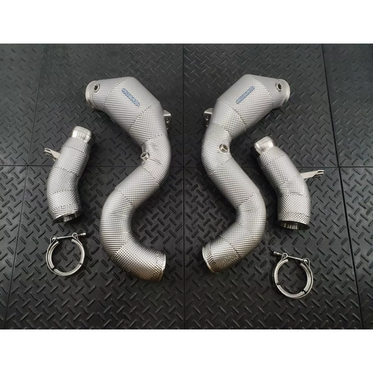 S560 W222 Catted Heat Shielded Downpipes