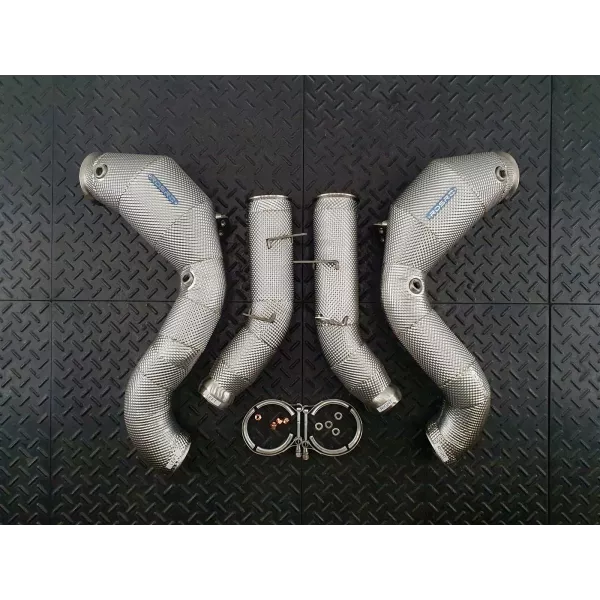 C63 W205 Facelift Catted Heat Shielded Downpipes