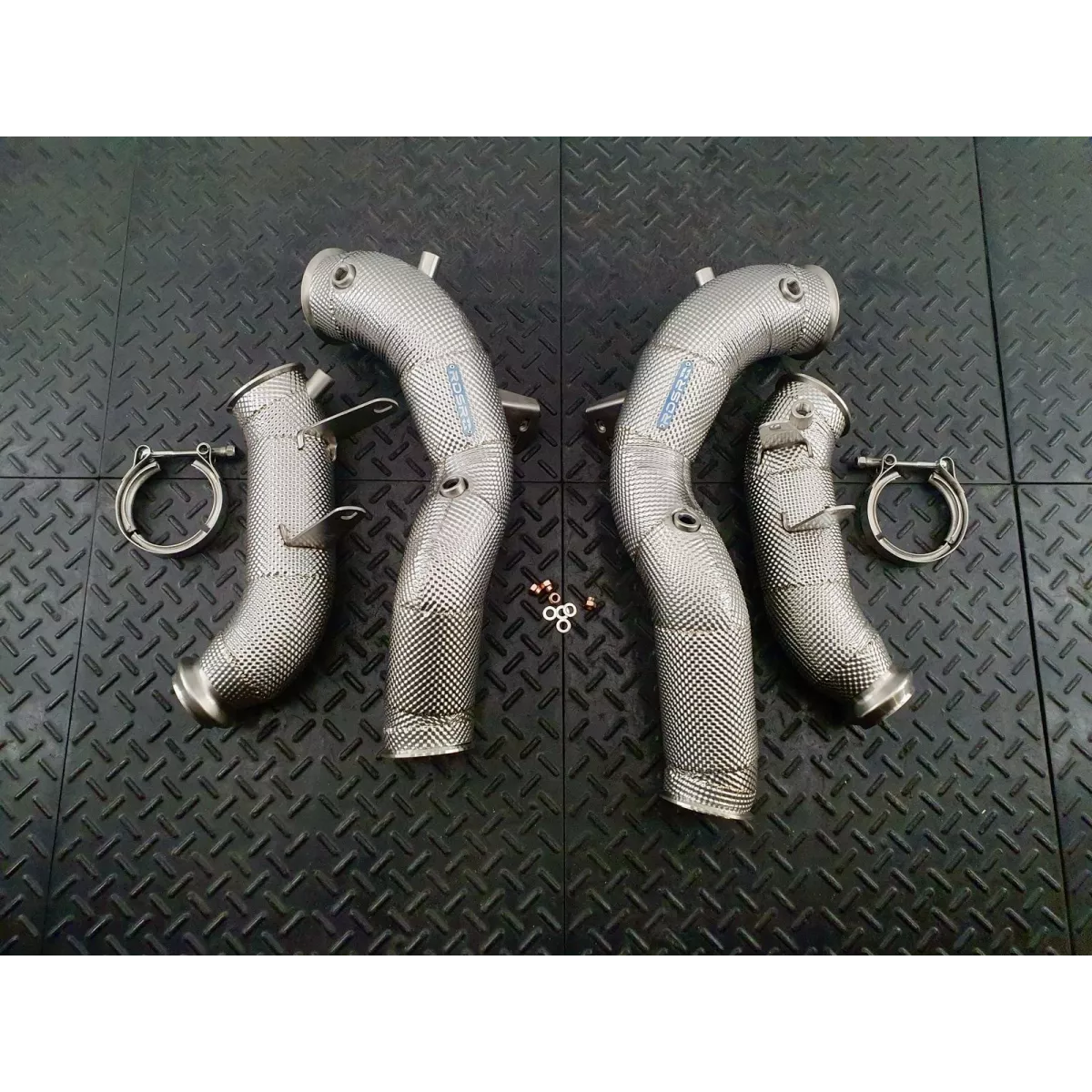 SL55 R232 Heat Shielded Downpipes