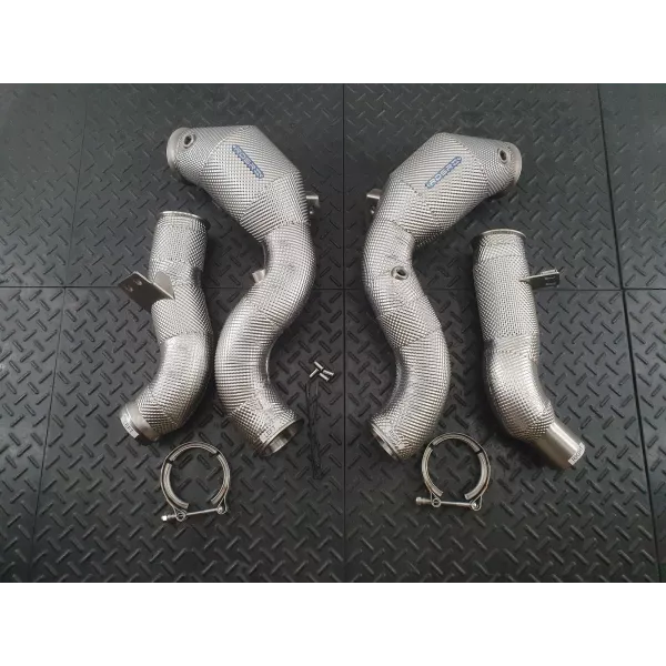 GLE580 Catted Heat Shielded Downpipes