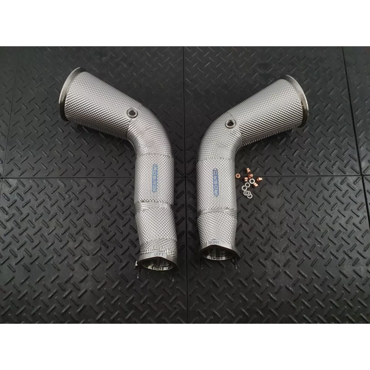C8 RS6 Heat Shielded Downpipes