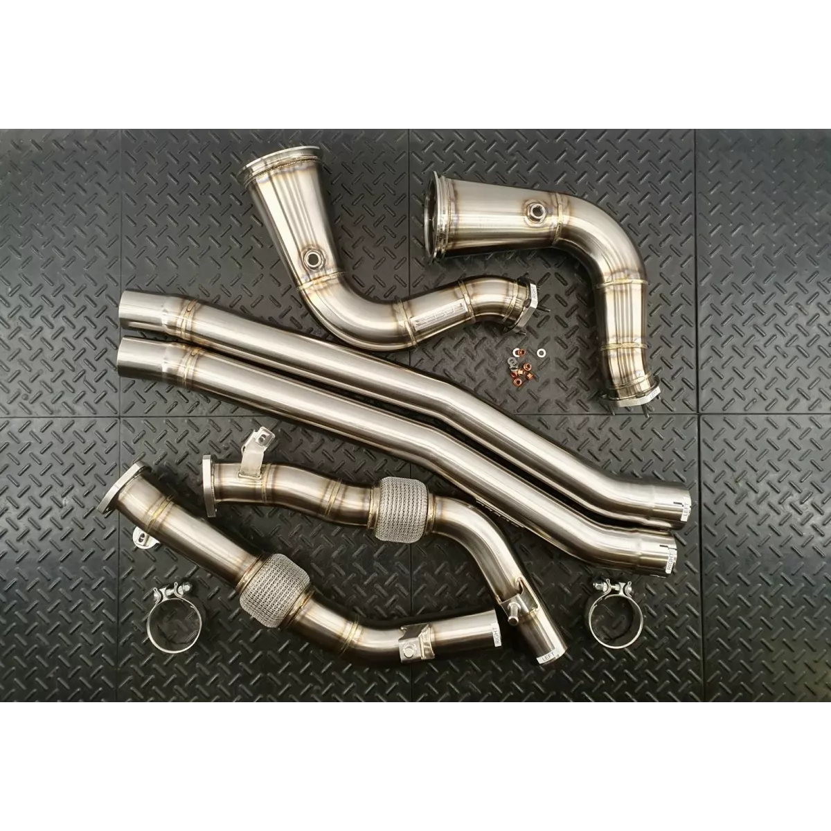 Porsche Cayenne Turbo Catless Downpipe Resonator Delete system
