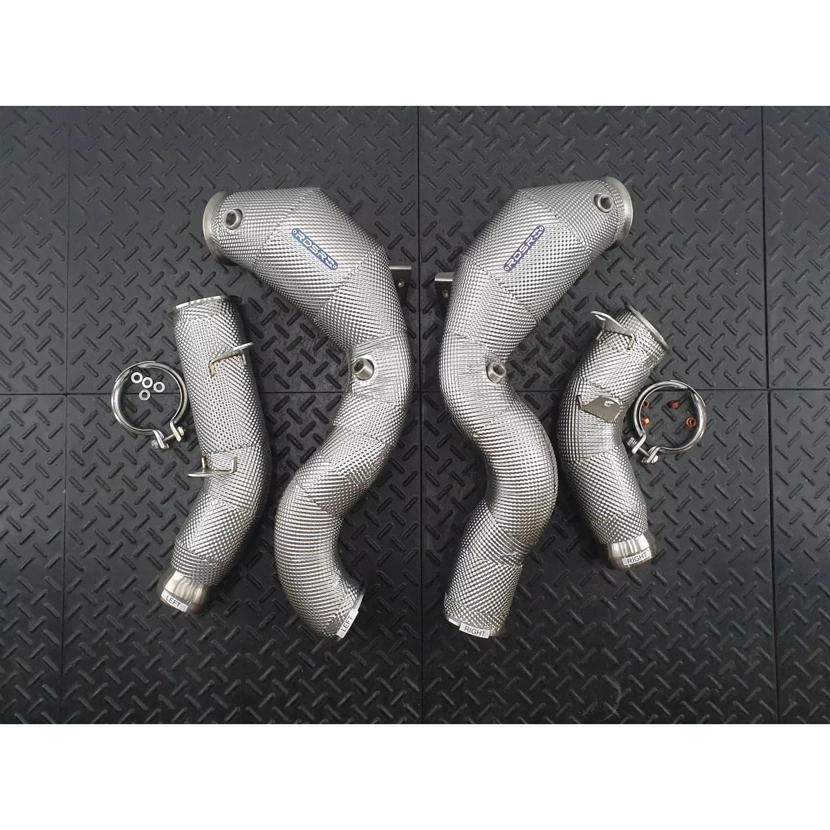 GLC63 Catted Heat Shielded DOWNPIPES
