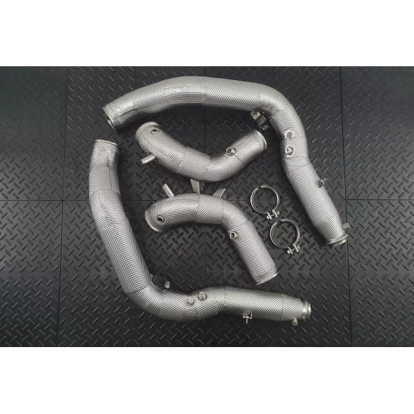 G63 W465 Catless Heat Shielded Downpipes OPF Delete