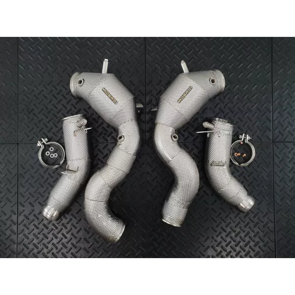 GT63 S E Performance Catted Heat Shielded Downpipes