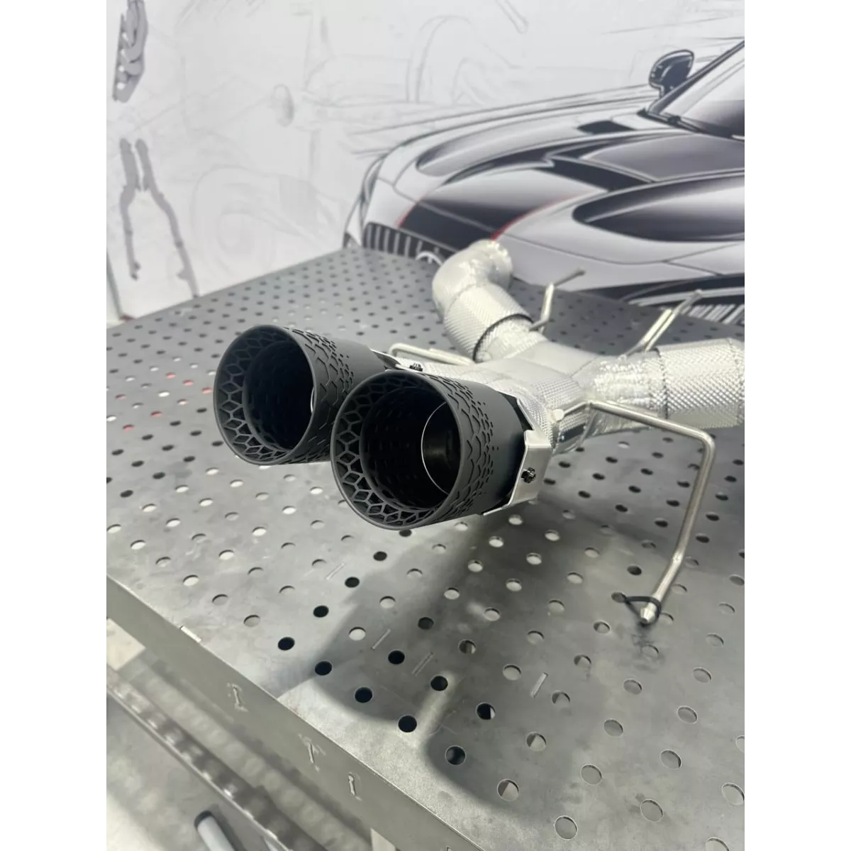Mclaren 750S 3D Printed Black Exhaust Tips